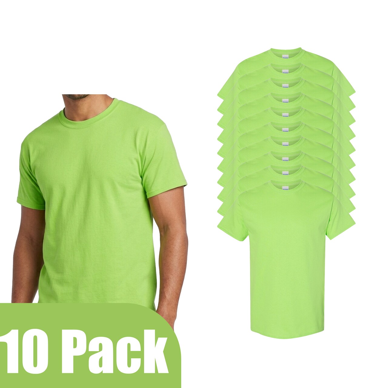 Gildan Lime Heavy Cotton T-Shirt Blanks for DIY Crafts, Printing & Custom Design Work